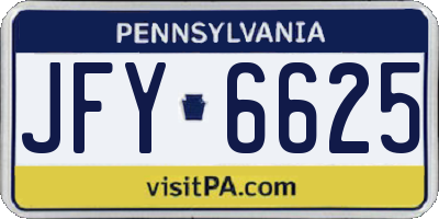 PA license plate JFY6625