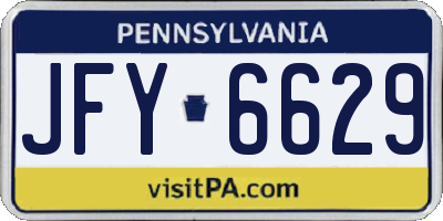 PA license plate JFY6629
