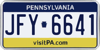 PA license plate JFY6641