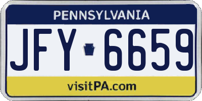 PA license plate JFY6659