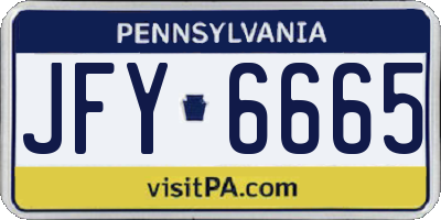 PA license plate JFY6665