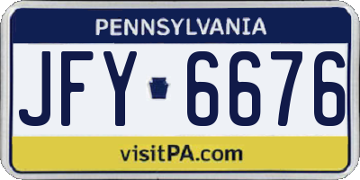 PA license plate JFY6676