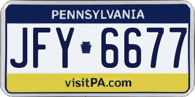 PA license plate JFY6677