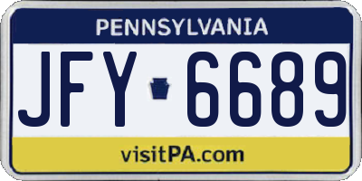 PA license plate JFY6689