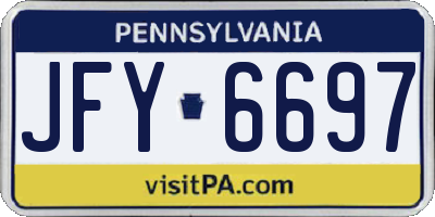 PA license plate JFY6697
