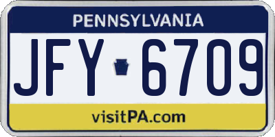 PA license plate JFY6709