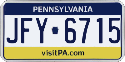 PA license plate JFY6715