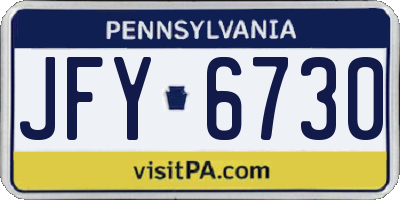 PA license plate JFY6730