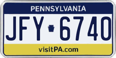 PA license plate JFY6740