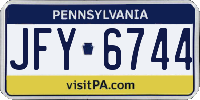 PA license plate JFY6744