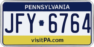 PA license plate JFY6764