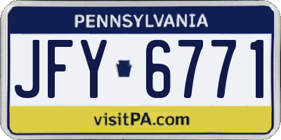 PA license plate JFY6771