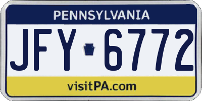 PA license plate JFY6772