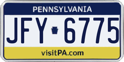 PA license plate JFY6775