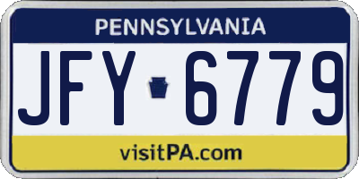 PA license plate JFY6779