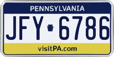 PA license plate JFY6786