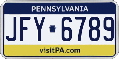 PA license plate JFY6789