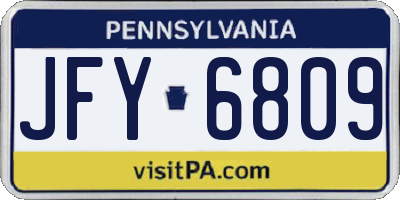 PA license plate JFY6809