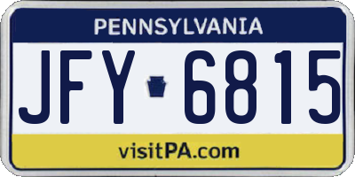 PA license plate JFY6815