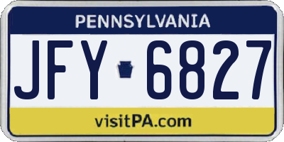 PA license plate JFY6827
