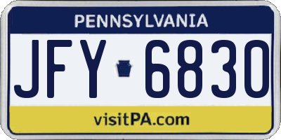 PA license plate JFY6830