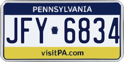 PA license plate JFY6834