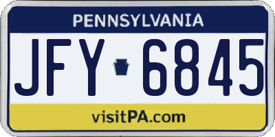 PA license plate JFY6845