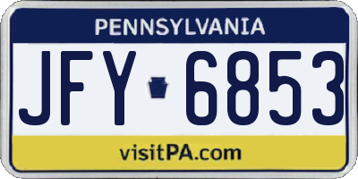 PA license plate JFY6853
