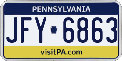 PA license plate JFY6863