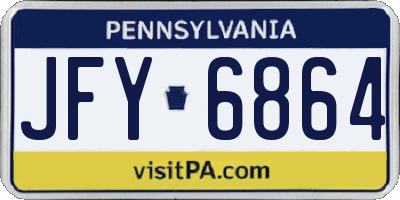 PA license plate JFY6864