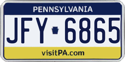 PA license plate JFY6865
