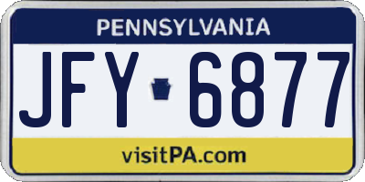 PA license plate JFY6877