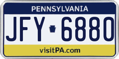 PA license plate JFY6880