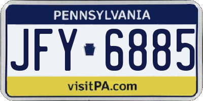 PA license plate JFY6885