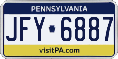 PA license plate JFY6887