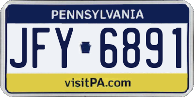 PA license plate JFY6891