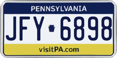 PA license plate JFY6898