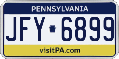 PA license plate JFY6899