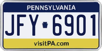 PA license plate JFY6901