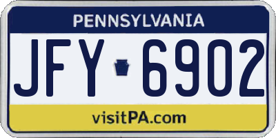 PA license plate JFY6902