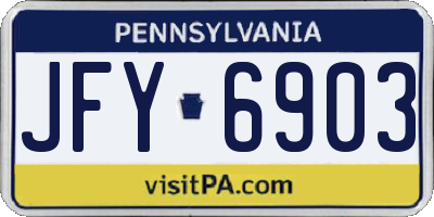 PA license plate JFY6903
