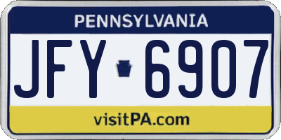 PA license plate JFY6907
