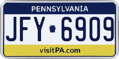 PA license plate JFY6909