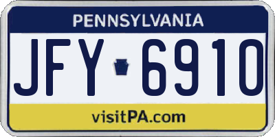 PA license plate JFY6910