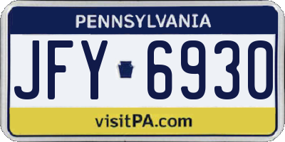 PA license plate JFY6930