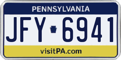 PA license plate JFY6941