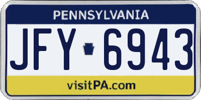 PA license plate JFY6943