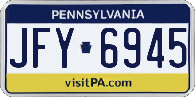 PA license plate JFY6945