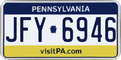 PA license plate JFY6946