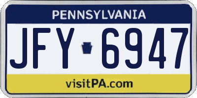 PA license plate JFY6947